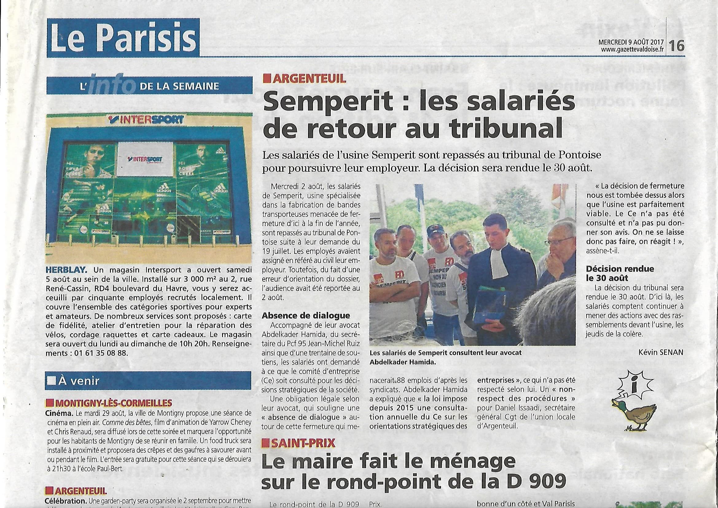 Article Gazette du Val d'Oise 1